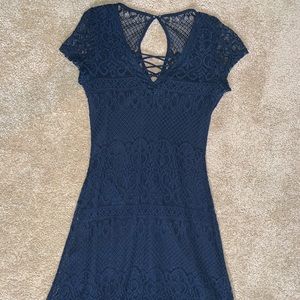 Hollister blue lace dress
